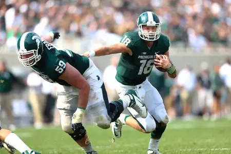 Connor Cook recorded a win in his first start at quarterback for the Spartans.