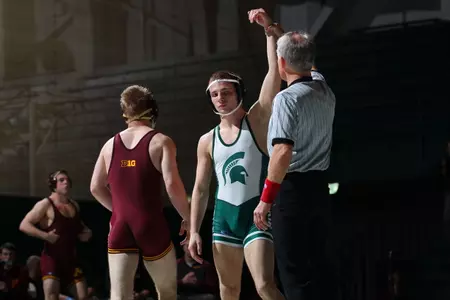 Brian Gibbs beat Josh Shupe at 141 pounds, 3-2, Friday night at Jenison Field House.