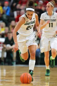 Senior Klarissa Bell posted 12 points, a season-high nine rebounds and three assists tonight.