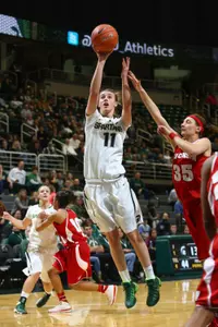 Senior Annalise Pickrel posted team-highs in points, rebounds and assists tonight.