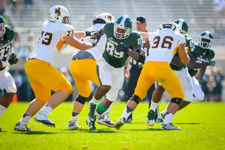 Shilique Calhoun and the Spartans are ranked fourth in the NCAA FBS in rushing defense, allowing just 78.3 yards per game.