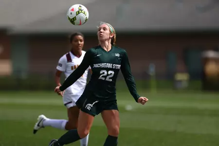 Senior Paige Wester played in her final game at DeMartin Stadium Sunday afternoon