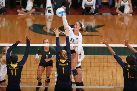 Chloe Reinig had 49 kills in two matches vs. Michigan this week