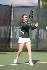 Colleen O'Brien won in both singles and doubles today in Akron