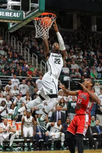 Senior Branden Dawson leads the Spartans into their season opener Friday at Navy.