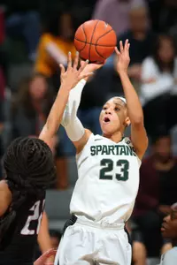Sophomore Aerial Powers became the first Spartan ever to post double-doubles in the first three games.
