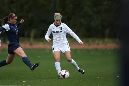 Van Poppelen had five goals and five assists in her 50 career games as a Spartan