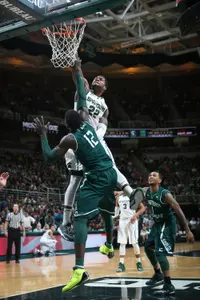 Branden Dawson will miss two games with a stable, non-displaced fracture in his left wrist, but could return for Big Ten play.