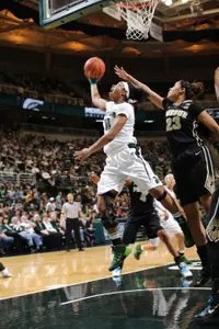 Redshirt freshman Branndais Agee contributed 10 points and three steals in 20 minutes off the bench.