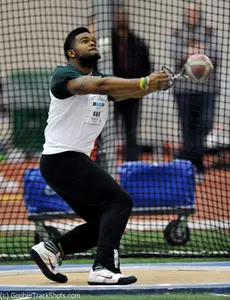 Antonio James won his fifth weight-throw title of 2014 at the Silverston Invite.