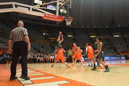 Junior Becca Mills scored a career-high 22 points tonight against the Illini.