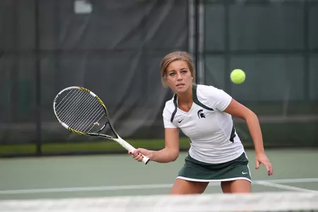 Lingl won her singles and doubles match against Oakland Saturday.