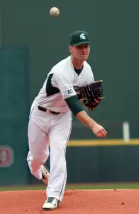 Justin Alleman pitched eight shutout innings to earn the win in game two.