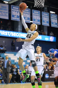 Aerial Powers scored 26 points and had a season-high 18 rebounds versus Hampton in the NCAA Tournament First Round today.