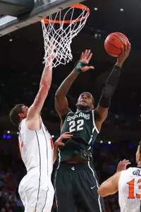 Branden Dawson recorded a double-double with 24 points and 10 rebounds in MSU's 61-59 win over Virginia in the NCAA Sweet 16.