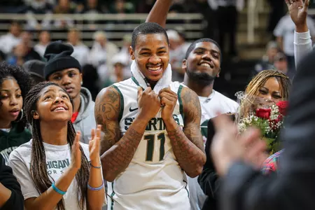 Keith Appling on Senior Day. Photo Credit: Matthew Mitchell/MSU Athletic Communications