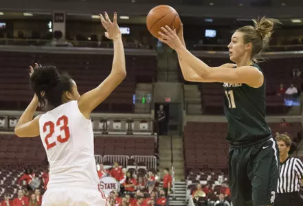 Annalise Pickrel scored a game-high 18 points to lead MSU past Michigan.