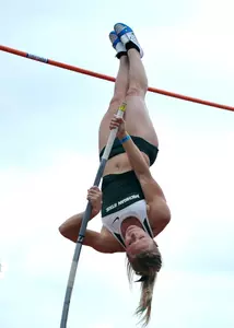 Sarah Birkmeier owns the second-best pole vault mark in the Big Ten.