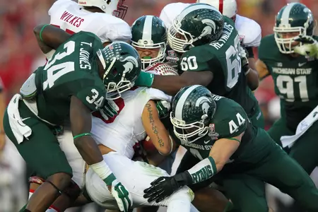 Michigan State is one of only two teams (Alabama) to rank in the NCAA FBS Top 10 the past three seasons in total defense, scoring defense and rushing defense.