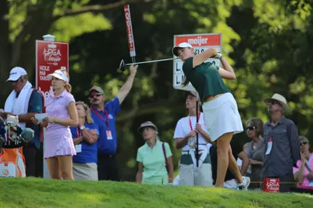 Lindsey McPherson shot a 5-over-par 76 in Friday's second round of the Meijer LPGA Classic (photo by Rey Del Rio).