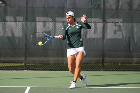 Athena Trouillot earned a singles victory on Friday at Northwestern