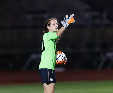 Senior goalkeeper Gabrielle Gauruder had six saves against Ohio State on Oct. 28.