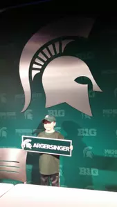 Thanks to Team IMPACT and the Michigan State men's tennis program, Thomas has been a regular fixture around the tennis facility.