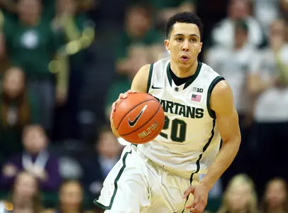 Travis Trice (20) led the team Wednesday night against Purdue.