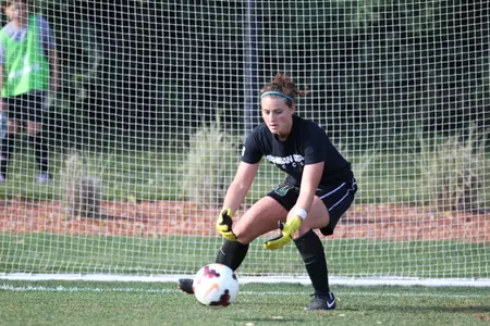 Senior goalkeeper Gabrielle Gauruder posted six saves against Notre Dame.