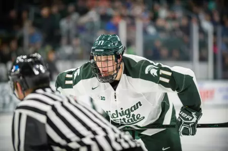 OCTOBER 14, 2017: Michigan State Hockey vs. Bowling Green (Photo: Adam Ruff Photography)