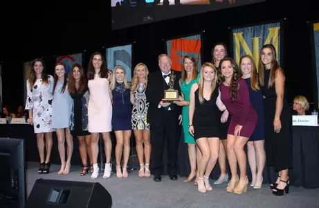 <B><i>The women's golf team won the Athletic Director's Award for highest team GPA for the seventh year in a row at the 2018 Spartan Academic Excellence Gala.</i></b>