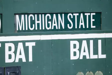 Michigan State sign Fluor Field scoreboard Greenville