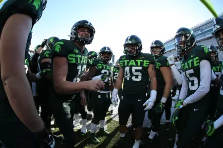 Rocky Lombardi, huddle vs Northwestern