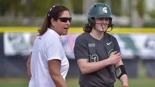 MIAMI, FL - FEBRUARY 9: Michigan State University vs Syracuse University softball during the Felsberg Invitational on February 9, 2020 in Miami, Florida. (Photo by Eric Espada/Michigan State University)