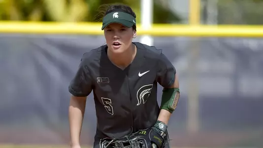 MIAMI, FL - FEBRUARY 9: Michigan State University vs Syracuse University softball during the Felsberg Invitational on February 9, 2020 in Miami, Florida. (Photo by Eric Espada/Michigan State University)