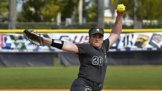 MIAMI, FL - FEBRUARY 9: Michigan State University vs Syracuse University softball during the Felsberg Invitational on February 9, 2020 in Miami, Florida. (Photo by Eric Espada/Michigan State University)