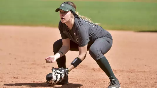MIAMI, FL - FEBRUARY 9: Michigan State University vs Syracuse University softball during the Felsberg Invitational on February 9, 2020 in Miami, Florida. (Photo by Eric Espada/Michigan State University)