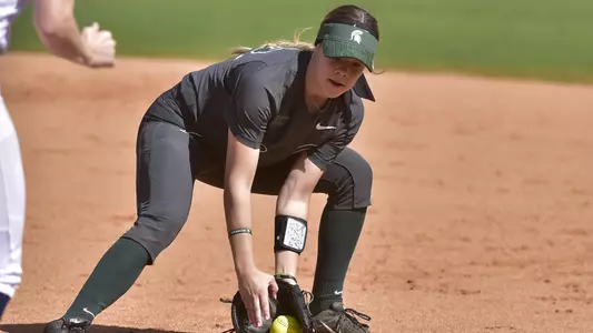 MIAMI, FL - FEBRUARY 9: Michigan State University vs Syracuse University softball during the Felsberg Invitational on February 9, 2020 in Miami, Florida. (Photo by Eric Espada/Michigan State University)