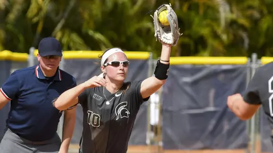 MIAMI, FL - FEBRUARY 9: Michigan State University vs Syracuse University softball during the Felsberg Invitational on February 9, 2020 in Miami, Florida. (Photo by Eric Espada/Michigan State University)