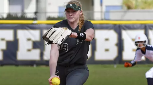 MIAMI, FL - FEBRUARY 9: Michigan State University vs Syracuse University softball during the Felsberg Invitational on February 9, 2020 in Miami, Florida. (Photo by Eric Espada/Michigan State University)