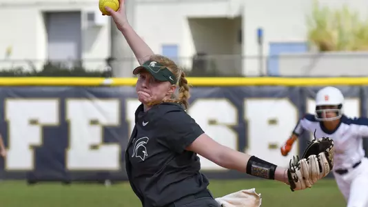 MIAMI, FL - FEBRUARY 9: Michigan State University vs Syracuse University softball during the Felsberg Invitational on February 9, 2020 in Miami, Florida. (Photo by Eric Espada/Michigan State University)