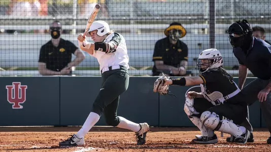 LEESBURG, FL - FEBRUARY 28: The Michigan State Spartans softball team takes on the Iowa Hawkeyes at Sleepy Hollow Sports Complex on February 28, 2021 in Leesburg, Florida.
(Ben Solomon/Michigan State Athletics)