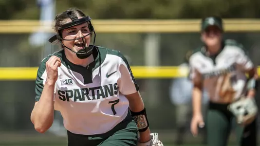 LEESBURG, FL - FEBRUARY 28: The Michigan State Spartans softball team takes on the Iowa Hawkeyes at Sleepy Hollow Sports Complex on February 28, 2021 in Leesburg, Florida.
(Ben Solomon/Michigan State Athletics)