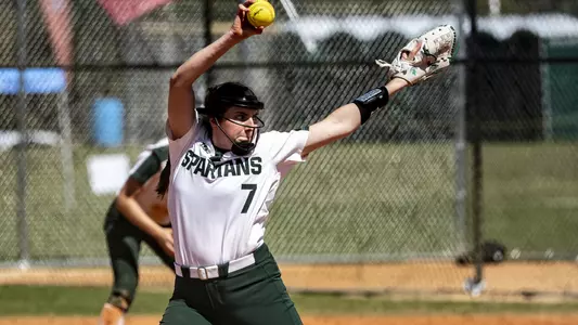 LEESBURG, FL - FEBRUARY 28: The Michigan State Spartans softball team takes on the Iowa Hawkeyes at Sleepy Hollow Sports Complex on February 28, 2021 in Leesburg, Florida.
(Ben Solomon/Michigan State Athletics)