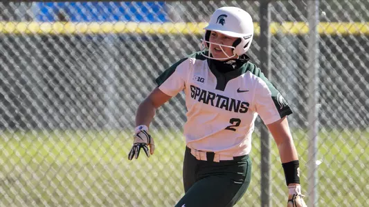 LEESBURG, FL - FEBRUARY 28: The Michigan State Spartans softball team takes on the Iowa Hawkeyes at Sleepy Hollow Sports Complex on February 28, 2021 in Leesburg, Florida.
(Ben Solomon/Michigan State Athletics)