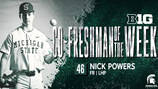 Nick Powers B1G Freshman of the Week graphic