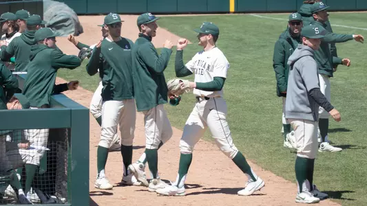 Sam Benschoter, team dugout vs Nebraska