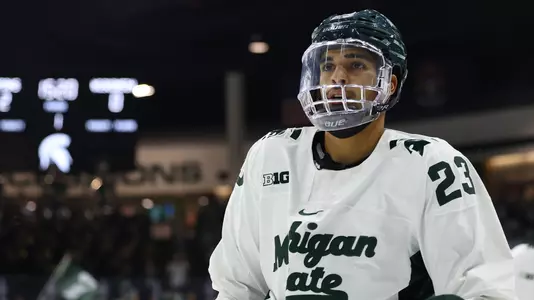 EAST LANSING, MI - NOVEMBER 5: Wisconsin V Michigan State hockey at Spartan Stadium. (Photo by Rey Del Rio)