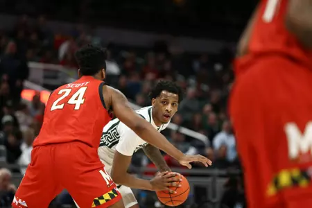 Marcus Bingham Jr. at the 2022 Big Ten Tournament vs. Maryland