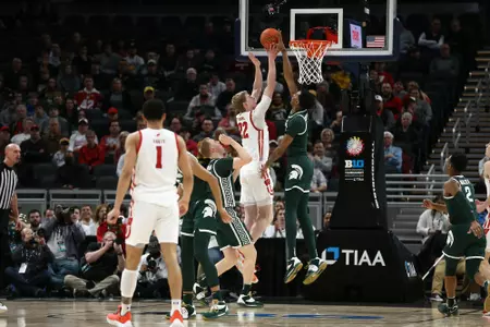 Marcus Bingham Jr. at the 2022 Big Ten Tournament vs. Wisconsin